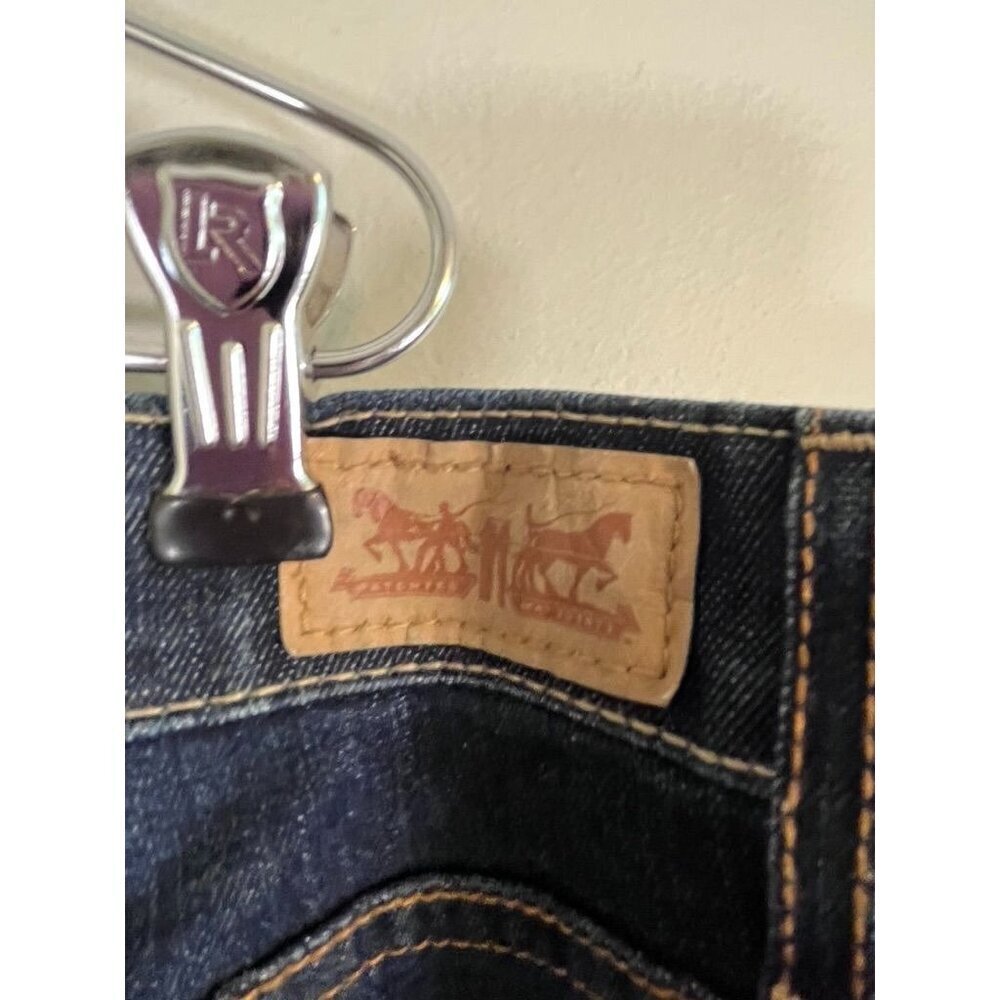 Levi Jean Women 24 Blue Denim Boot Cut Dark Wash Western Retro Studded Cowgirl - Picture 11 of 16